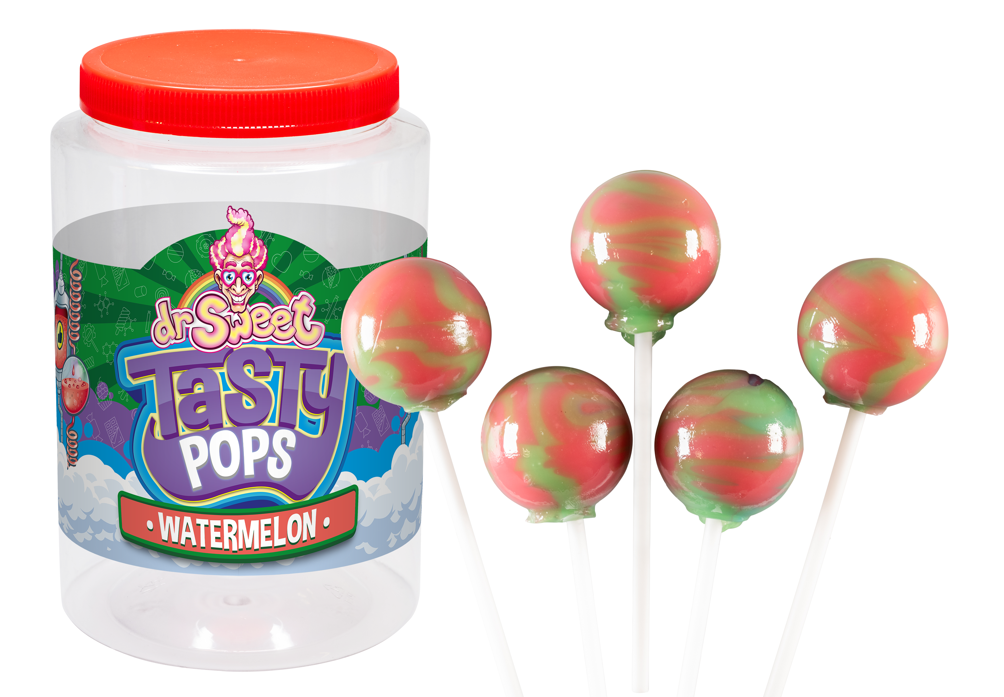 Dr. Sweet Tasty Pop Sandía 70 unidades