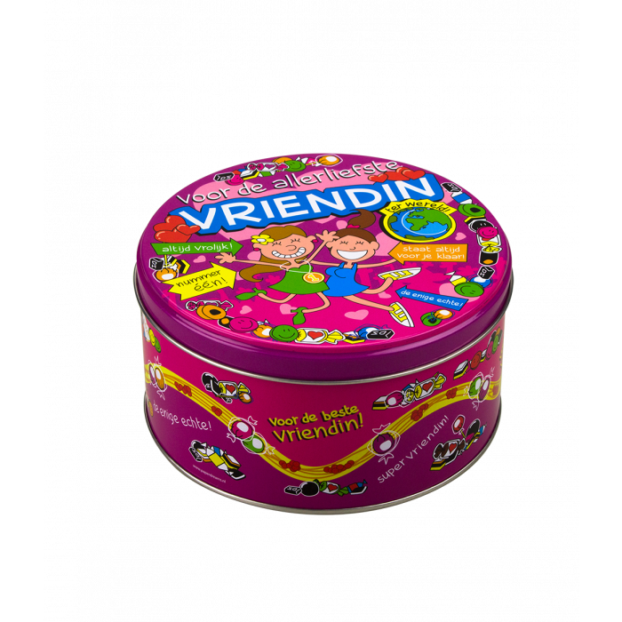 Lata de dulces rellena amiga y 500 gram