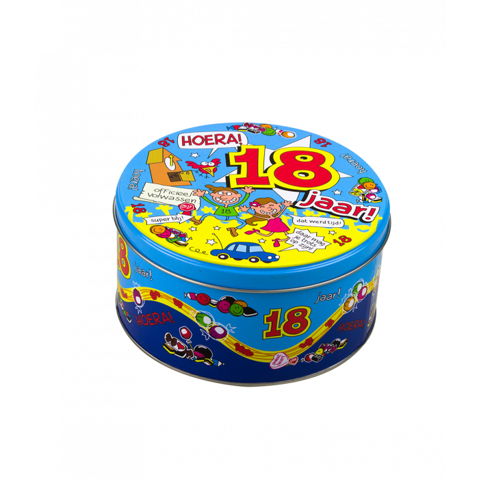 Lata de caramelos rellena 18 años y 500 gramos