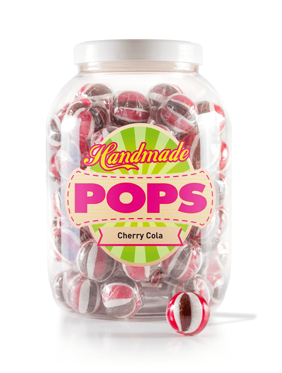 Ball Pop Cherry Cola, recarga para tarro - 70 piruletas