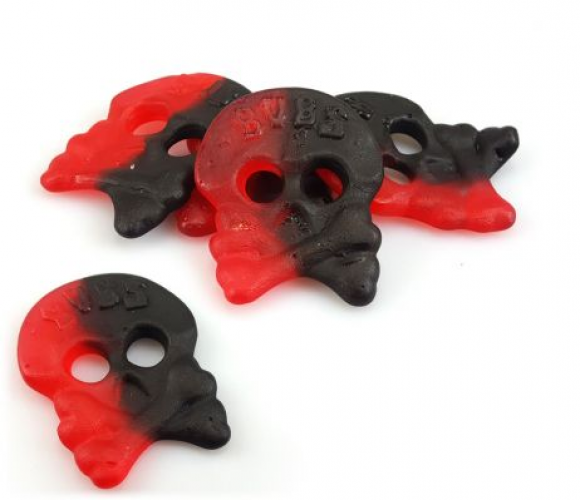 Bubs Raspberry Liquorice Skulls 250 gramos