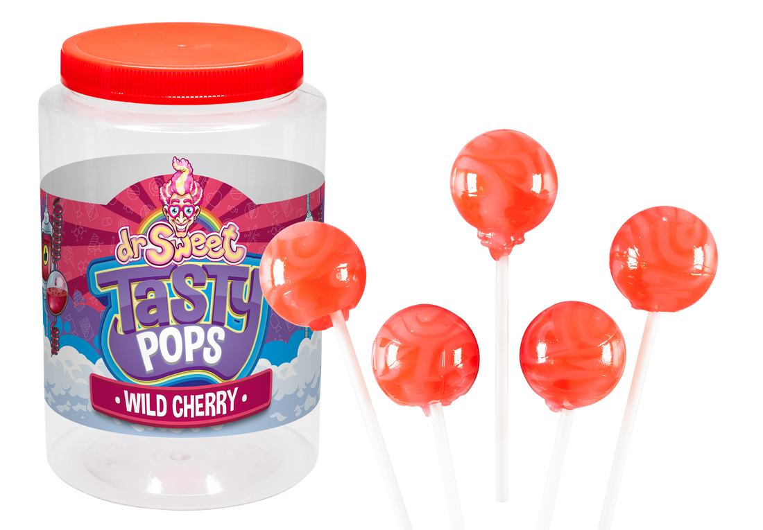 Dr. Sweet Tasty Pop Cereza Salvaje 70 unidades