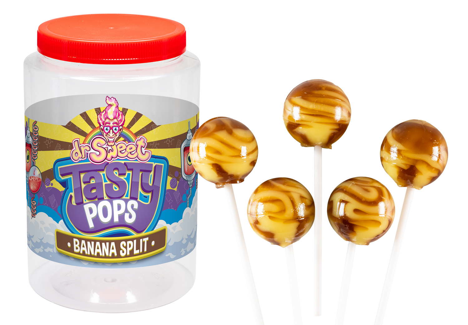 Dr. Sweet Tasty Pop Bananasplit 70 piezas
