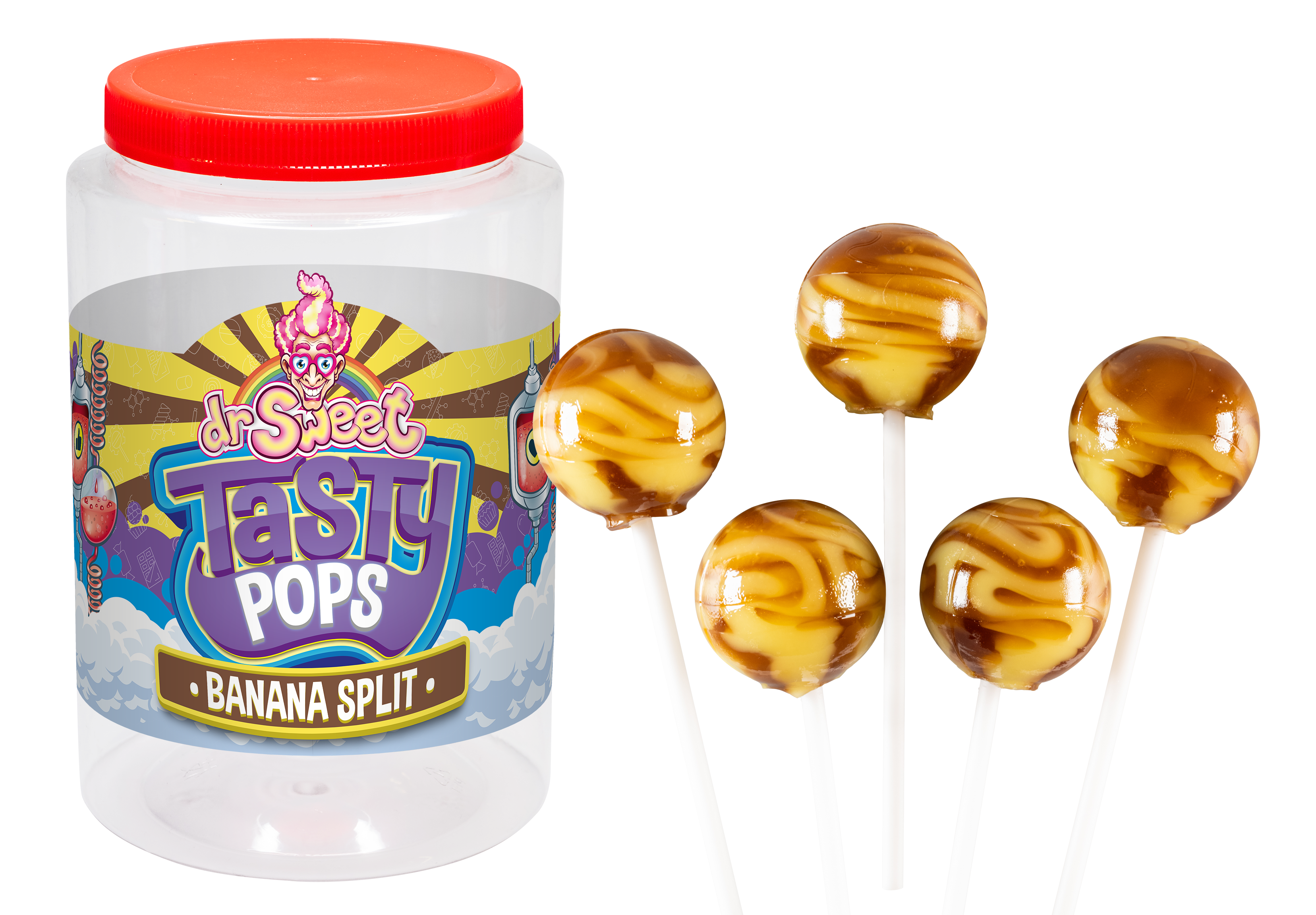 Dr. Sweet Tasty Pop Bananasplit 70 piezas
