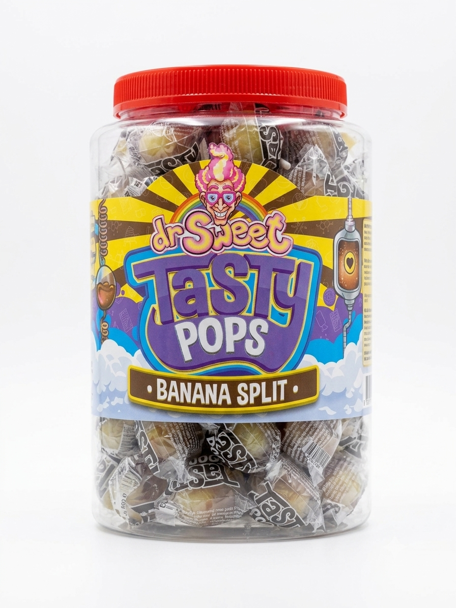 Dr. Sweet Tasty Pop Bananasplit 70 piezas