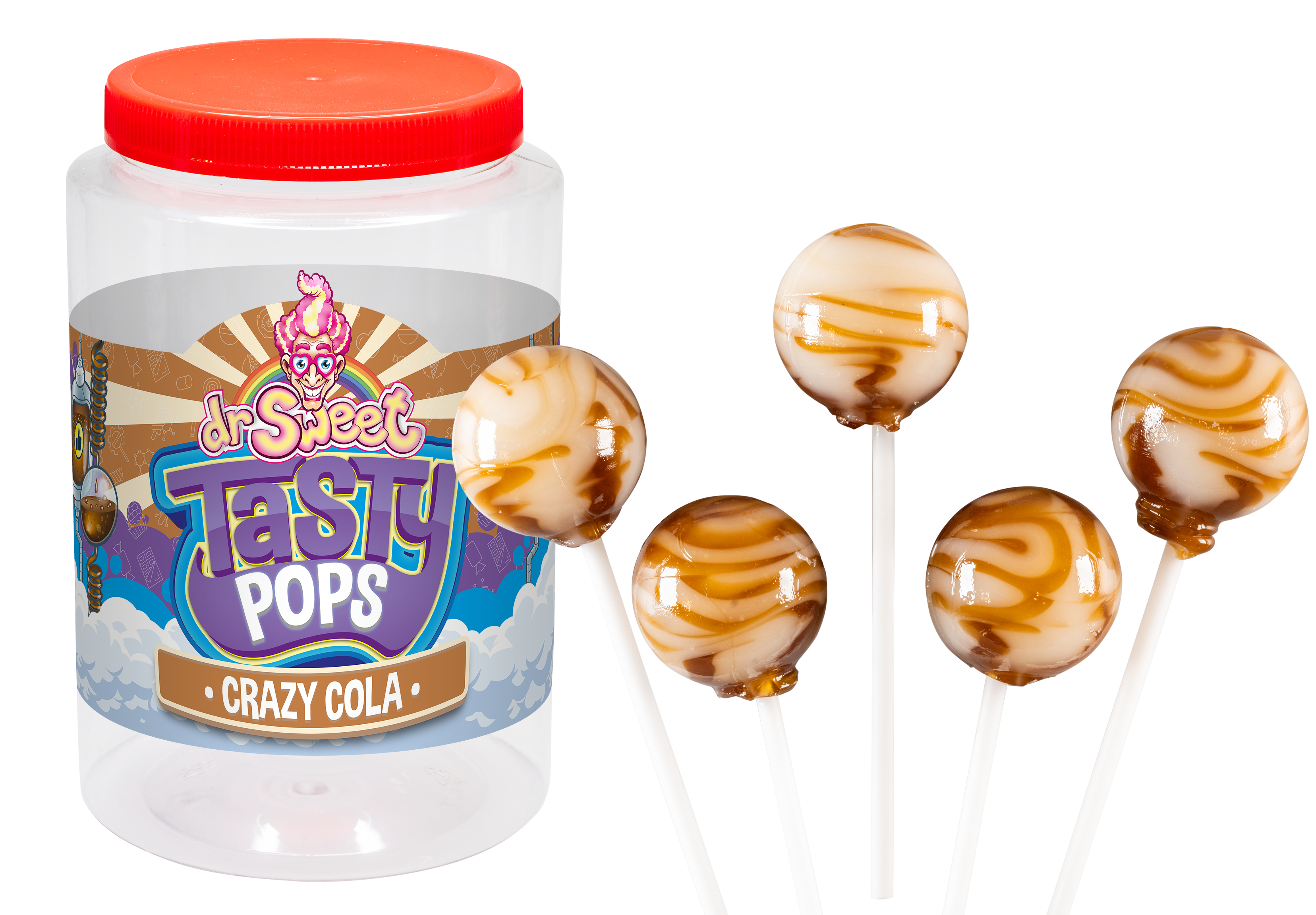 Dr. Sweet Tasty Pop Crazy Cola 70 unidades