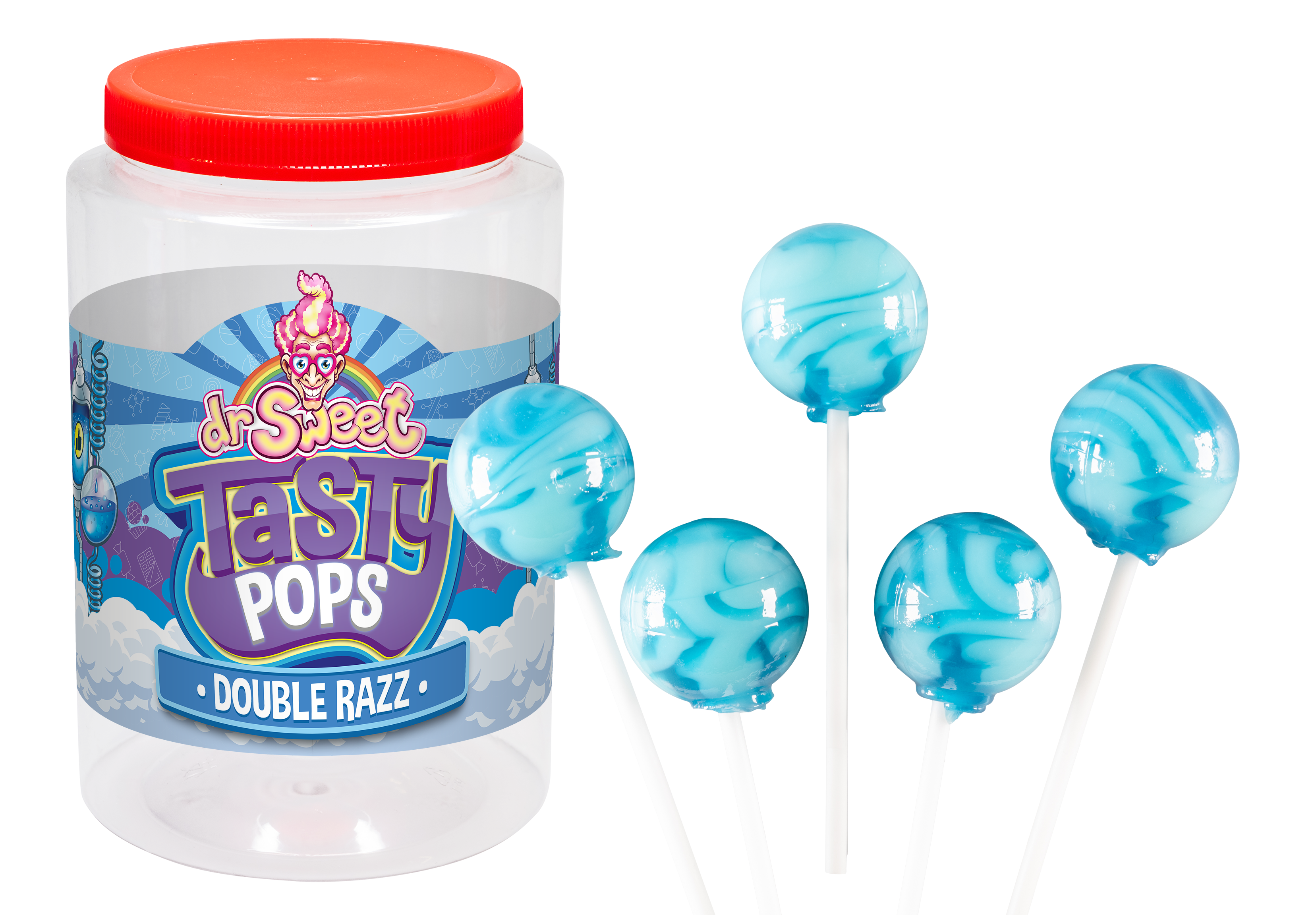 Dr. Sweet Tasty Pop Double Razz 70 unidades
