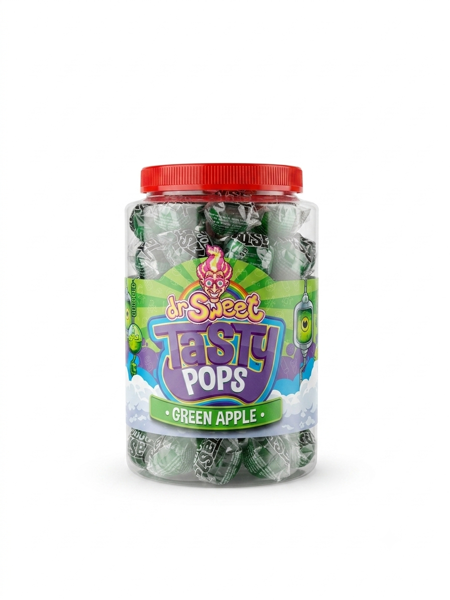 Dr. Sweet Tasty Pop Manzana Verde 70 unidades