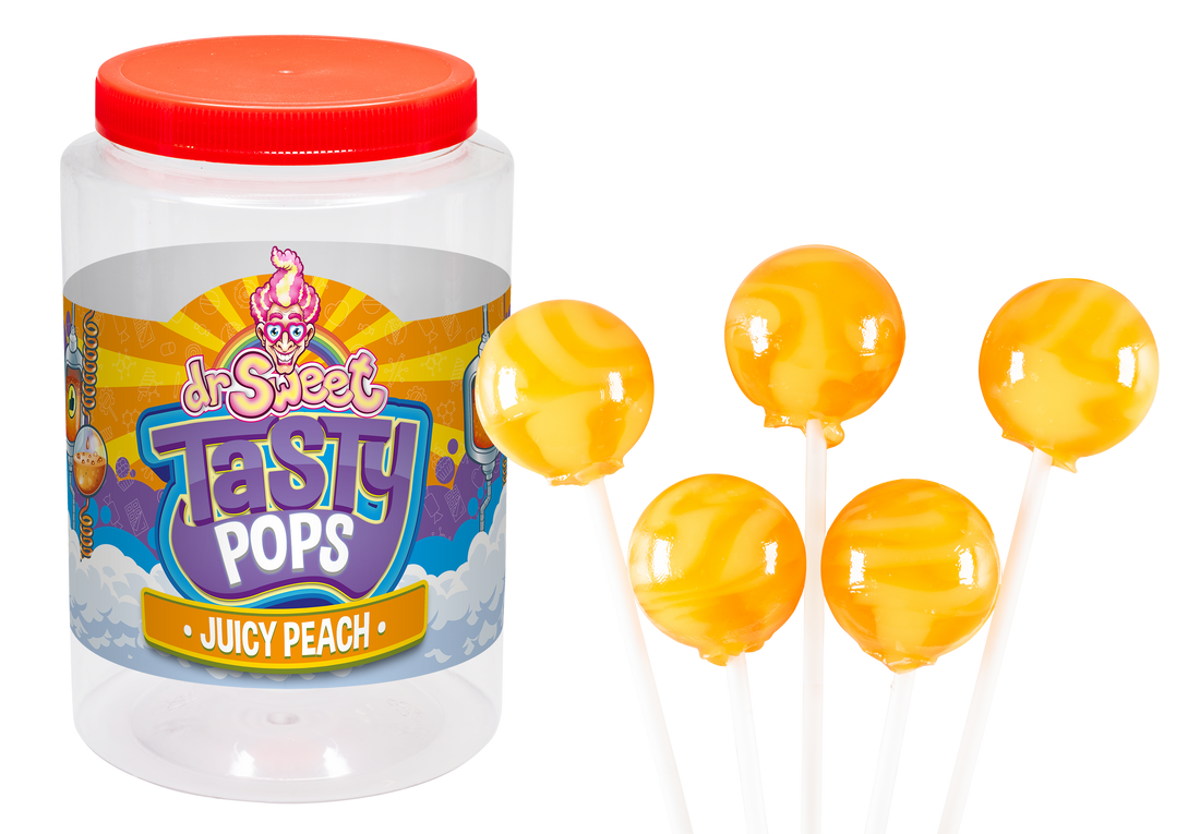Dr. Sweet Tasty Pop Melocotón Jugoso 28 gr