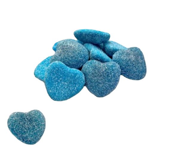 Dulce Plus Corazones azules rellenos ácidos 250 g