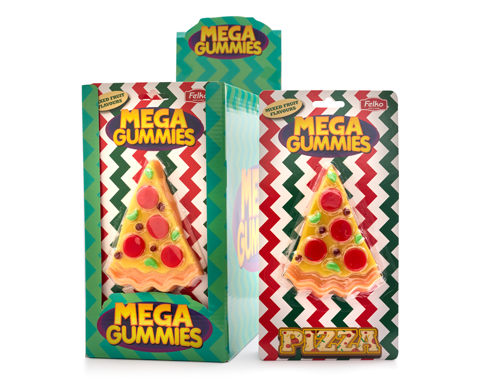 Mega Gummies porción de pizza 120 gramos