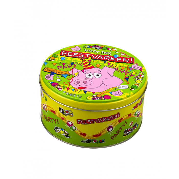 Lata de chuches rellena fiestero y 500 gramos