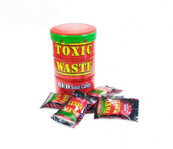 Toxic Waste Tambor de caramelos ácidos rojos 42 g